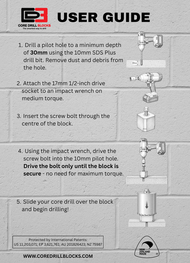 4" Core Drill Block Starter Pack